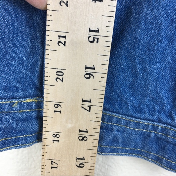 St. Maarten Dallas Vintage Leather Denim Mix Media Studded Vest Sz M - Picture 15 of 15